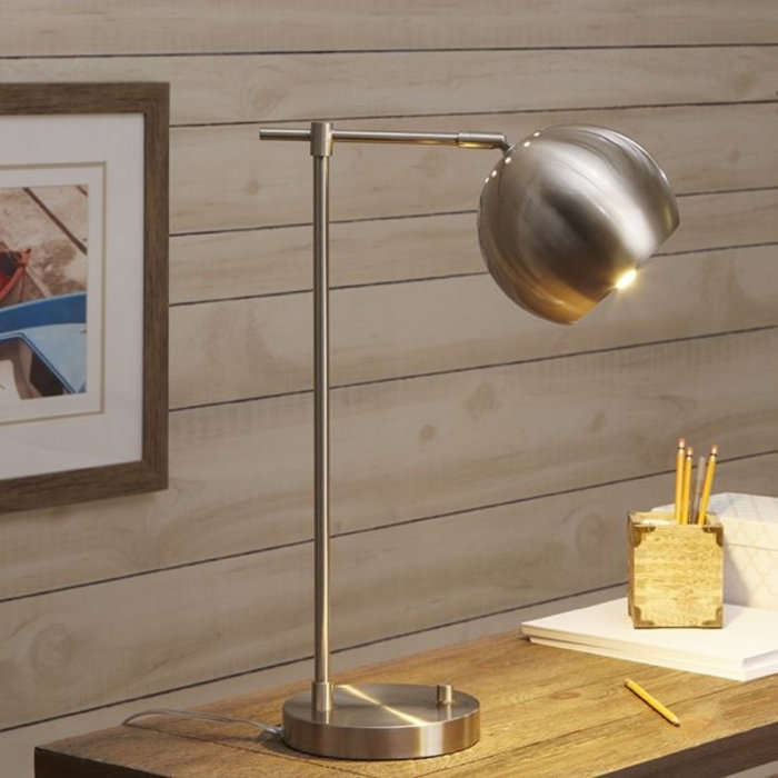 Corrigan Studio® Brushed Nickel Orb Desk Lamp Wayfair